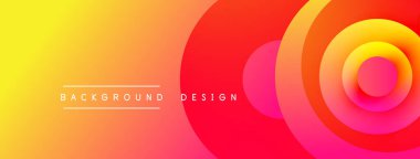 Soyut eğim arkaplanı. Kırmızıya sarı geçiş, morumsu. Eşmerkezli daireler dinamik görsel efekt yaratır. Metin arkaplan tasarımı okur.