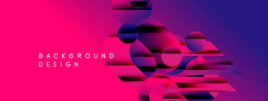 Abstract vibrant design. Gradient colors blend, creating dynamic shapes. Modern composition suitable for backgrounds, presentations.