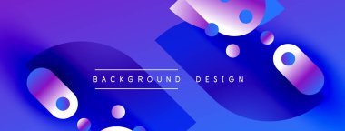Soyut arkaplan parlak mavi, mor renkler içerir. Dairesel şekiller, dinamik görsel efektler yaratır. Modern tasarım ögesi.