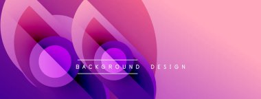 Abstract gradients form overlapping circles. Pink, purple hues blend smoothly. Text reads background design centrally positioned. Modern aesthetic.