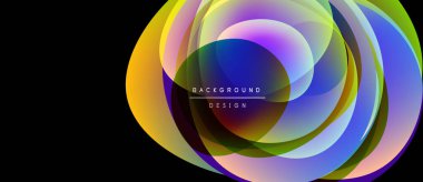 Abstract colorful layers create circular design. Vibrant hues blend, forming dynamic visual effect. Modern background element.