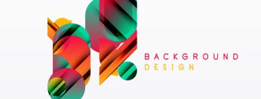 Soyut renkli şekiller beyaz uzayla örtüşüyor. Modern tasarım elementleri dinamik görsel etki yaratır. Gradyan renkler derinlik ekle.