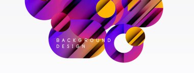 Soyut dinamik şekiller, canlı mor, sarı renkler. Gradyan elementlerle modern arkaplan tasarımı, temiz estetik.