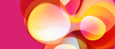 Soyut, enerjik şekiller çakışıyor. Sıcak renkler baskın gelir, dinamik görsel efekt yaratır. Pembe arkaplan genel bileşimi güçlendirir.