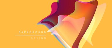 Soyut enerjik tasarım. Üst üste binen renkli şekiller dinamik görsel efekt yaratır. Sarı arkaplan karşıtlık sağlar. Modern estetik.