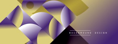 Soyut geometrik bileşim. Mor, altın renkleri dinamik görsel efekt yaratır. Modern tasarım uygun arka planlar, sunumlar.