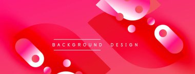 Soyut pembe arka plan. Gradyan şekiller örtüşüyor, dinamik görsel etki yaratıyor. Modern tasarım elemanları.