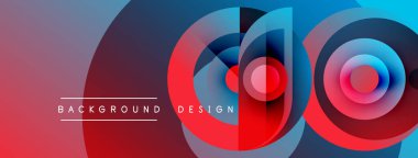 Abstract colorful circles overlap, creating dynamic visual effect. Text reads background design. Gradient shades present modern aesthetic.