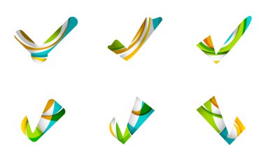 Dizi soyut Tamam ve kene simgeler, iş logo kavramları, temiz modern geometrik tasarım