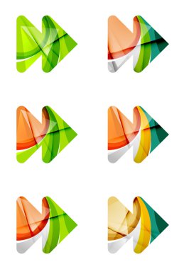 Soyut ileri kümesi oyun ok simgesi, iş logo kavramları, temiz modern geometrik tasarım