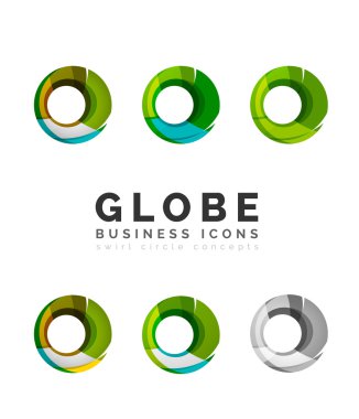 Küre Küre veya daire logo iş simgeler kümesi