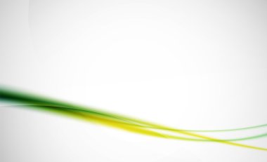Green wave line in light space. Abstract background