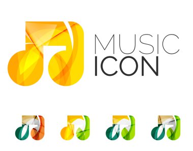 Dizi soyut müzik not simgesini, iş logo kavramları, temiz modern geometrik tasarım