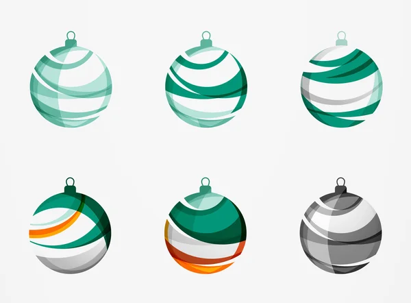 Set van abstracte Kerstmis bal icons, logo bedrijfsconcepten, schoon moderne geometrisch ontwerp — Stockvector