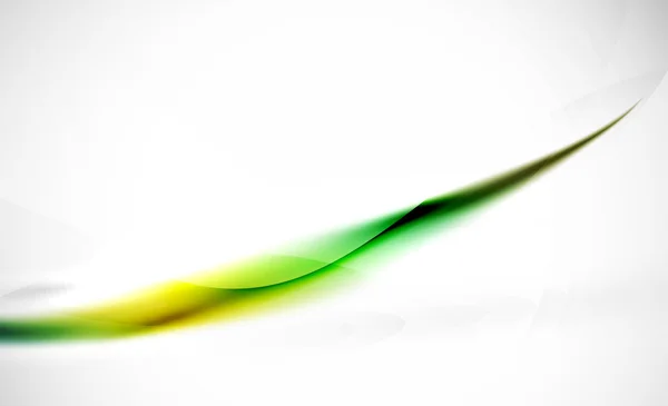 Green wave line in light space. Abstract background — Stok Vektör