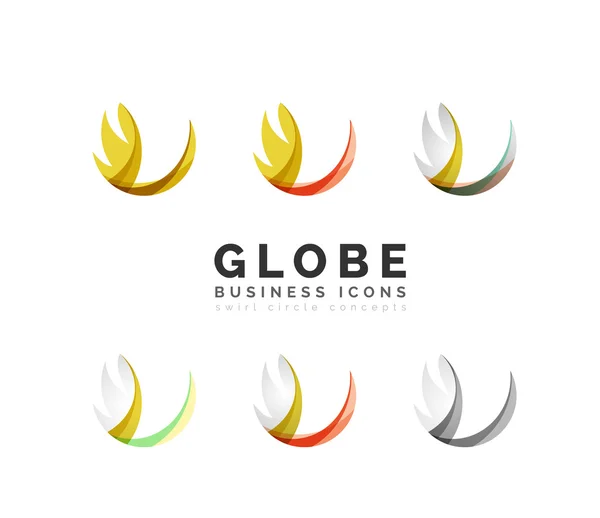 Set of globe sphere or circle logo business icons — Stock Vector