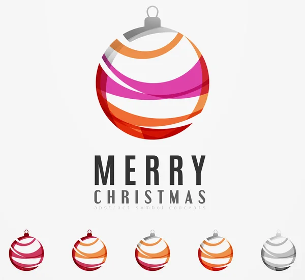 Sada abstraktní vánoční koule ikony, obchodní loga pojmy, čistý moderní geometrické konstrukce — Stockový vektor
