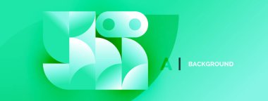 Abstract robot head design. Teal, green hues dominate composition. Modern, minimalist aesthetic. Digital illustration, clean lines present.