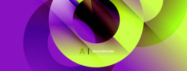 Abstract fluid shapes, vibrant purple, yellow hues. Dynamic composition creates modern visual impact. Smooth gradients, flowing forms.