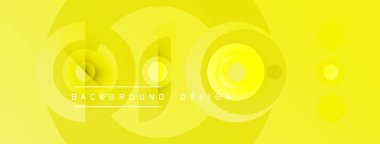 Sarı soyut arkaplan özellikleri üst üste binen daireler, gradyanlar. Metin arka plan tasarımı okur. Basit, modern estetik..