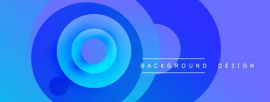Soyut mavi daireler dinamik arkaplan oluşturur. Gradyan gölgeler, dijital projeler için uygun modern görsel cazibe sunuyor.