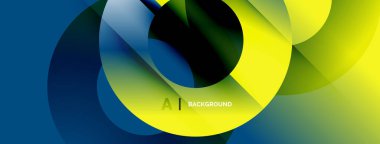 Soyut tasarım özellikleri üst üste binen renkli eğriler. Gradyan gölgeler dinamik görsel efekt yaratır. Modern, canlı kompozisyon.