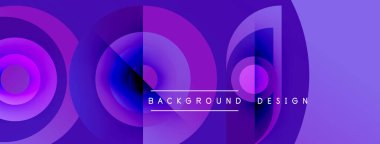 Soyut mor tasarım, üst üste binen daireler oluşturarak dinamik görsel efekt yaratır. Çeşitli projeler için modern arkaplan.