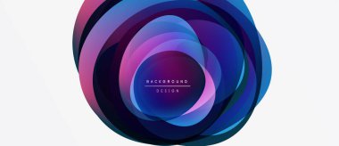 Soyut dairesel tasarım. Canlı katmanlar dinamik görsel efekt yaratır. Projeler için modern arkaplan ögesi.