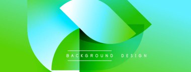 Soyut yeşil mavi gradyan tasarımı. Modern şekiller örtüşüyor, dinamik görsel efektler yaratıyor. Metin arkaplan tasarımı okur.