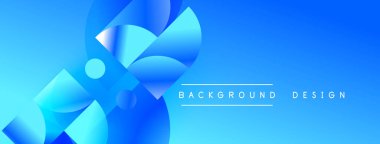 Soyut mavi şekiller dinamik bileşim yaratır. Renkler derinliği gösteriyor, modern estetiği. Metin arkaplan tasarımı okur.