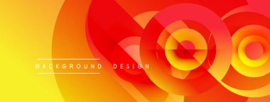 Abstract vibrant circles overlap. Yellow, orange, red hues create dynamic visual effect. Modern design element for backgrounds.