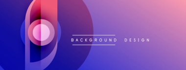 Abstract gradient background. Circles overlap creating dynamic visual effect. Purple, blue, pink hues dominate composition. Modern design element.