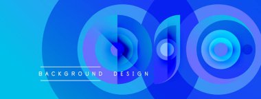 Soyut mavi tasarım katmanlı daireler, gradyanlar içerir. Modern arkaplan dijital projeler ve sunumlar için mükemmel.