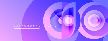 Soyut mor tasarım katmanlı daireler ve gradyanlar içerir. Metin arkaplan ve tasarım okur. Modern, canlı görsel kompozisyon.