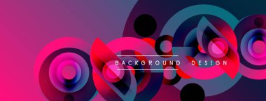 Abstract vibrant circles, overlapping shapes create dynamic colorful background. Modern design elements, gradients present visual interest.