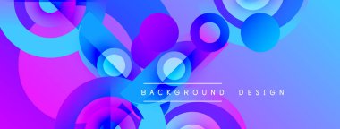 Abstract vibrant circles overlap. Purple, blue hues dominate design. Modern aesthetic, dynamic composition creates visual interest.