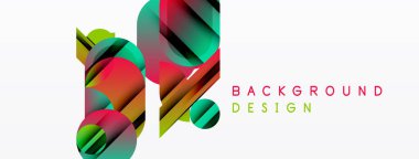 Soyut renkli şekiller örtüşür, dinamik görsel efekt yaratır. Beyaz alan temiz kontrast ve modern tasarım ögesi sağlar.