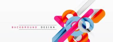 Soyut renkli şekiller beyaz uzayla örtüşüyor. Modern tasarım elementleri dinamik görsel etki yaratır. Minimalist estetik, temiz çizgiler mevcut.