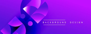 Abstract purple design features overlapping circles, gradients. Modern aesthetic suitable for banners, backgrounds, presentations. Vibrant, dynamic composition.