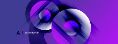 Soyut mor tasarım katmanlı şekiller, gradyanlar, dinamik akış. Modern estetik, arka planlar ve sunumlar için uygun..