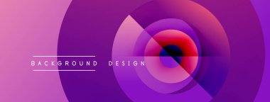 Soyut mor tasarım eşmerkezli daireler içerir. Renkler karışıyor, dinamik görsel efekt yaratıyor. Metin arkaplan tasarımı okur.