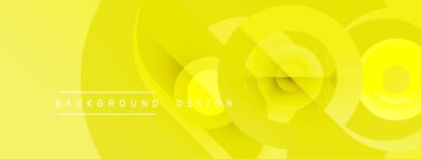 Yellow abstract swirls create dynamic background. Smooth gradients, flowing shapes suggest movement, modern design aesthetic.