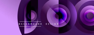 Soyut mor katmanlar dinamik dairesel tasarım yaratır. Modern gradyanlar derinlik, hareket, görsel ilgi gösteriyor. Mevcut en küçük metin.