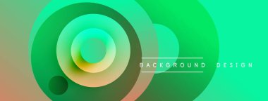 Soyut çemberler çakışıyor, canlı bir değişim etkisi yaratıyor. Modern tasarım arka planlar ve sunumlar için uygundur. Yumuşak geçişler, dinamik kompozisyon.
