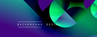 Soyut gradyan şekiller çakışıyor ve canlı bir görsel etki yaratıyor. Metin, kompozisyon içerisindeki arkaplan tasarımını okur.