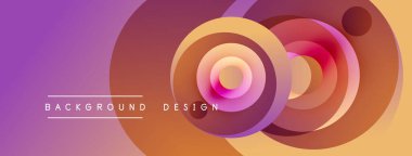 Soyut çemberler çakışıyor, canlı bir değişim etkisi yaratıyor. Mor, turuncu, pembe renkler tasarımda baskın. Metin arkaplan tasarımı okur.