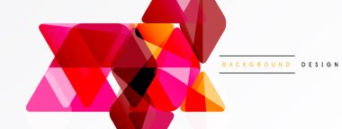 Soyut geometrik şekiller, canlı kırmızılar, portakallar, pembeler. Modern tasarım öğesi, temiz beyaz arkaplan. Minimalist kompozisyon.