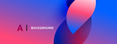 Soyut, enerjik bir arkaplan. Renkler karışıyor, pürüzsüz geçişler yaratıyor. Yapay zekanın odak noktasını gösteren metin ögeleri mevcut.