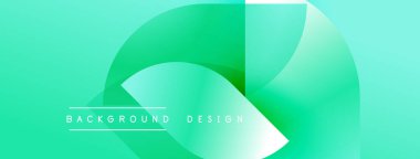 Soyut gradyan şekiller çakışıyor. Teal, turkuaz renkler tasarımda baskın. Minimalist metin arka plan tasarımı okur. Modern estetik.