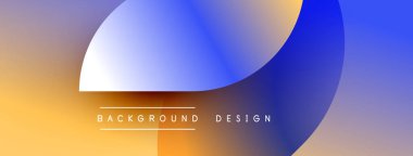 Soyut arkaplan tasarımı akıcı şekiller, canlı renkler içerir. Gradyan, turuncu, mavi karışımı modern estetik yaratıyor. Minimalist metin mevcut.